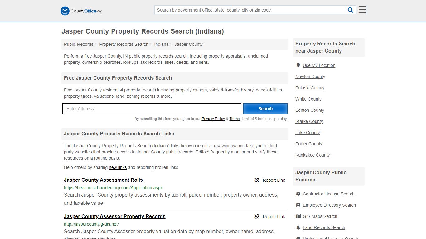 Jasper County Property Records Search (Indiana) - County Office